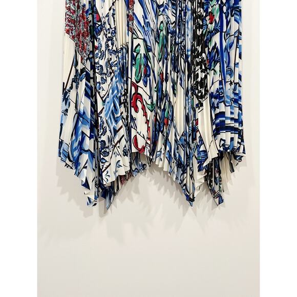 TORY BURCH White Pleated Skirt Sunburst Floral Handkerchief Hem - Picture 10 of 15